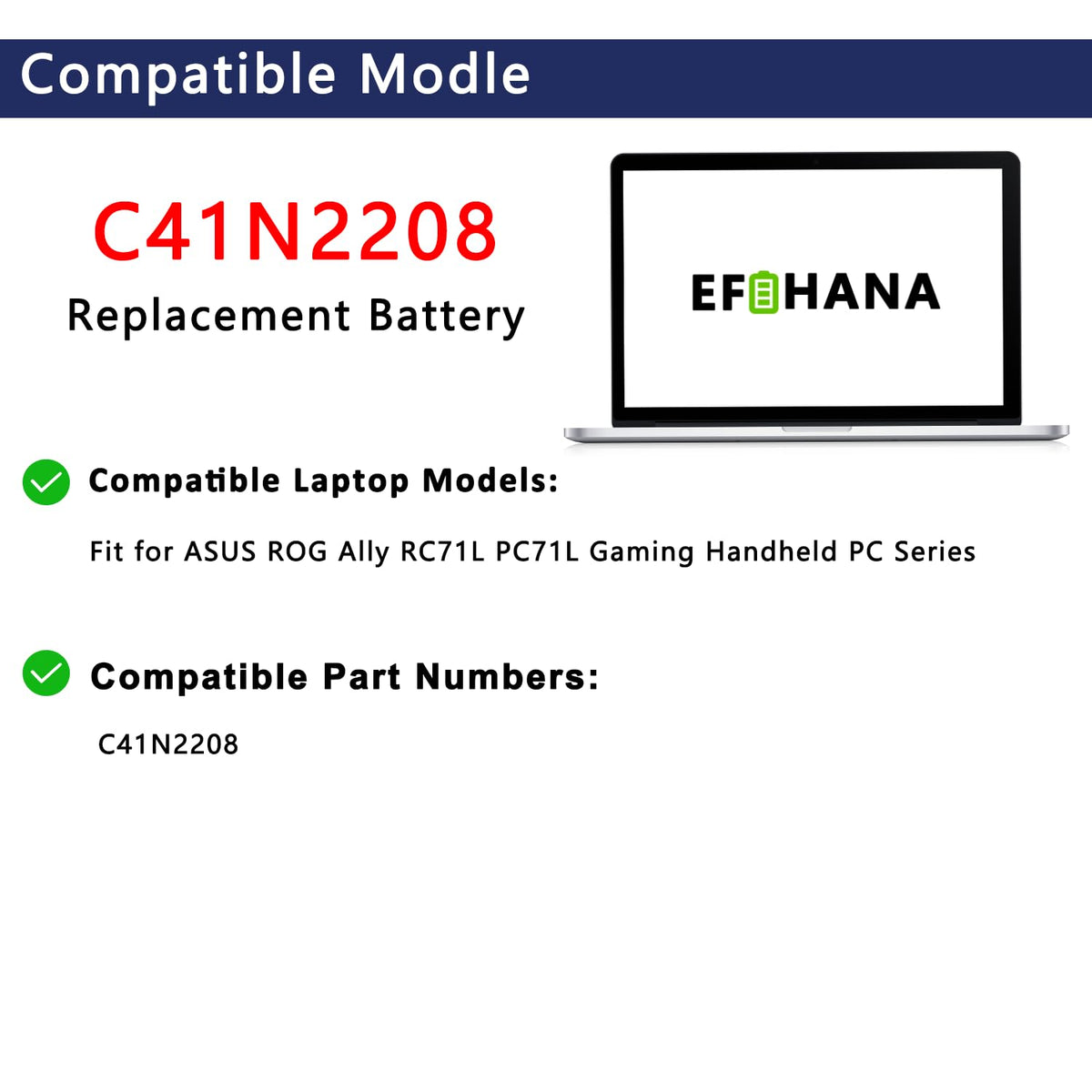 EFOHANA battery installed in ROG Ally demonstrating seamless fit benefit