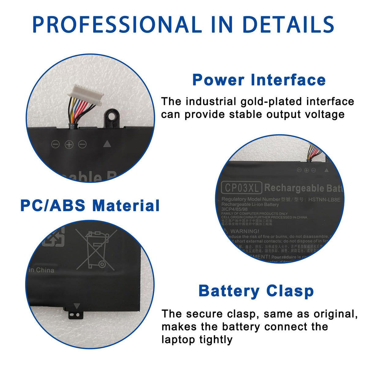 EFOHANA battery label with voltage and capacity details for accurate compatibility