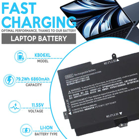 EFOHANA KB06XL label closeup identifying voltage and capacity