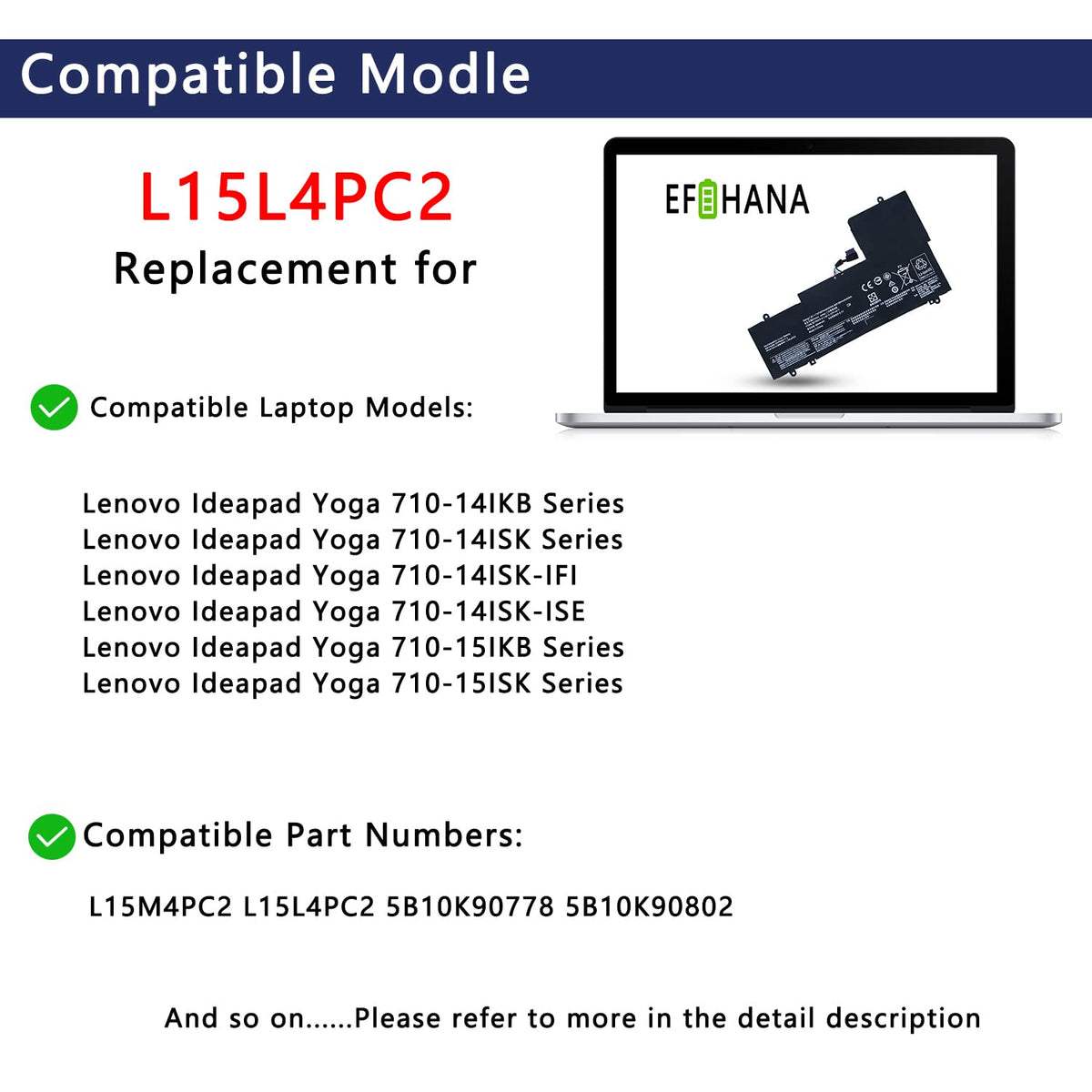 EFOHANA side profile displaying slim pack design for proper fit