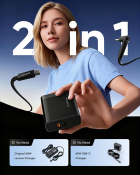 EG evgoer charging a Lenovo laptop in-use, steady power delivery and convenience