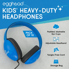 Egghead adjustable headbands in blue to fit growing students.
