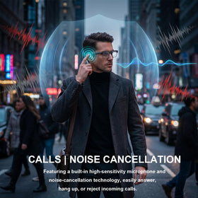 EGQINR AI Smart Glasses open-ear audio with clear dual-mic calls
