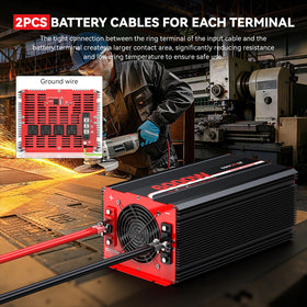 EGSCATEE 6000W inverter with four AC outlets powers multiple devices simultaneously