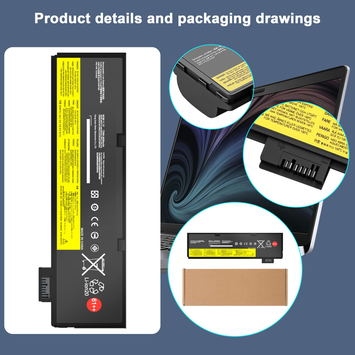 EHECAPAR battery label details with specs and compatibility