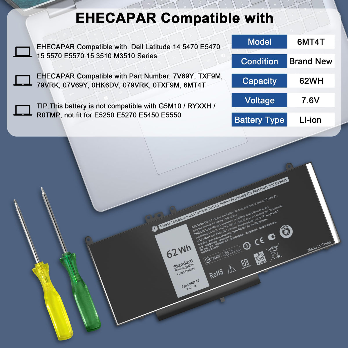 EHECAPAR battery safety features include overcurrent and temperature control.