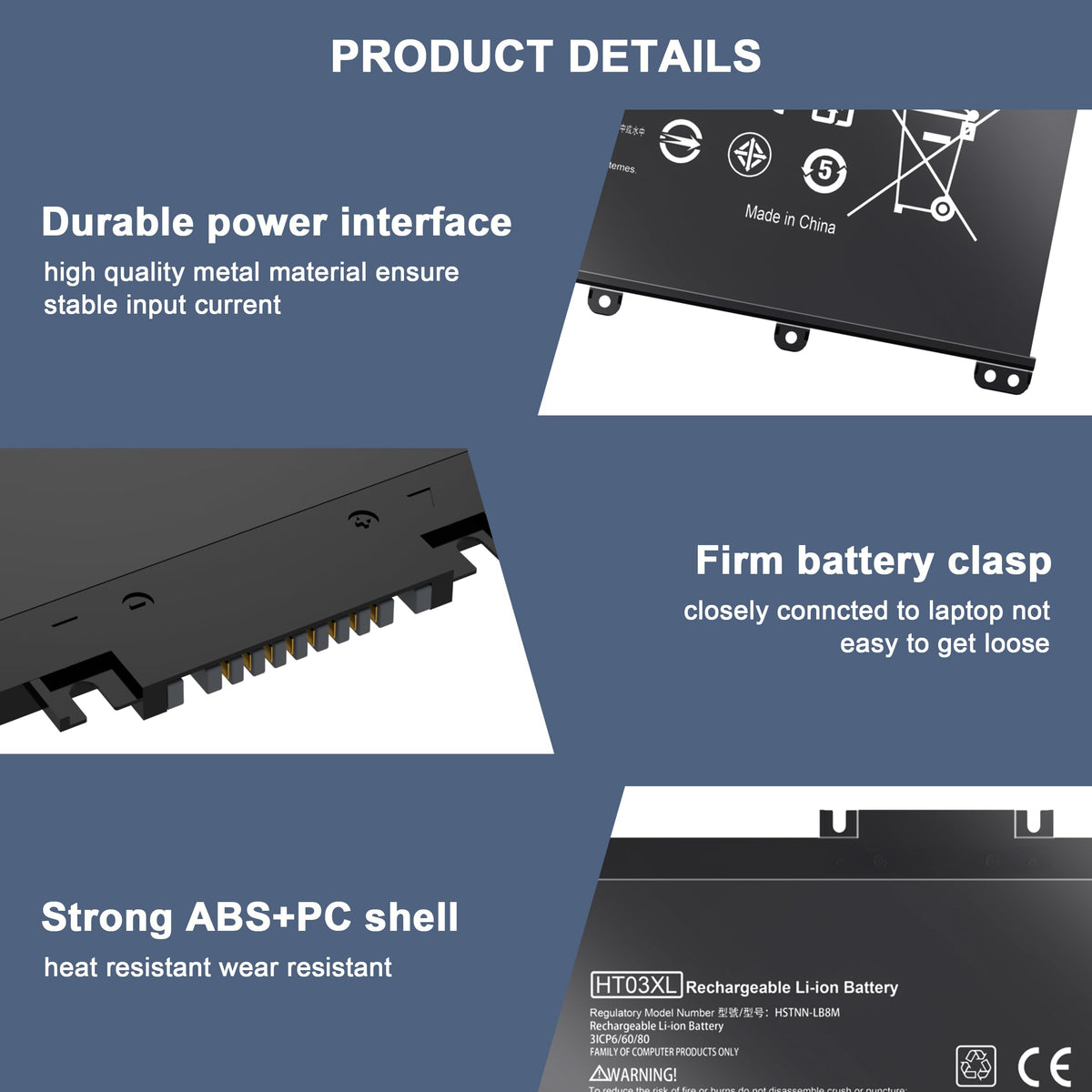 EHECAPAR battery installed in HP laptop demonstrating simple swap-in benefit