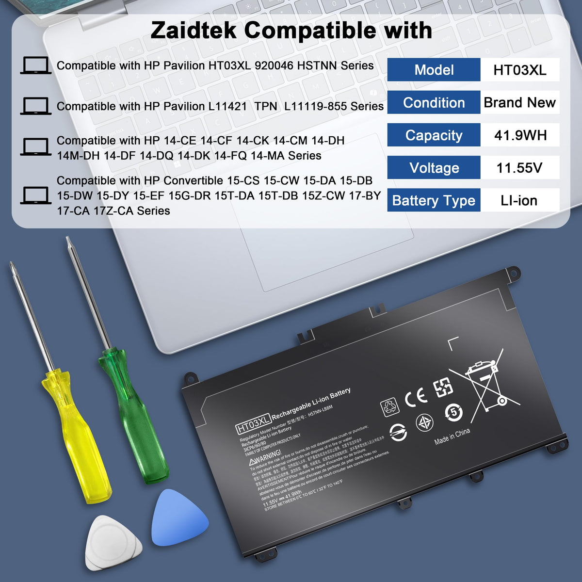 EHECAPAR battery beside ruler showing size and fit for correct installation