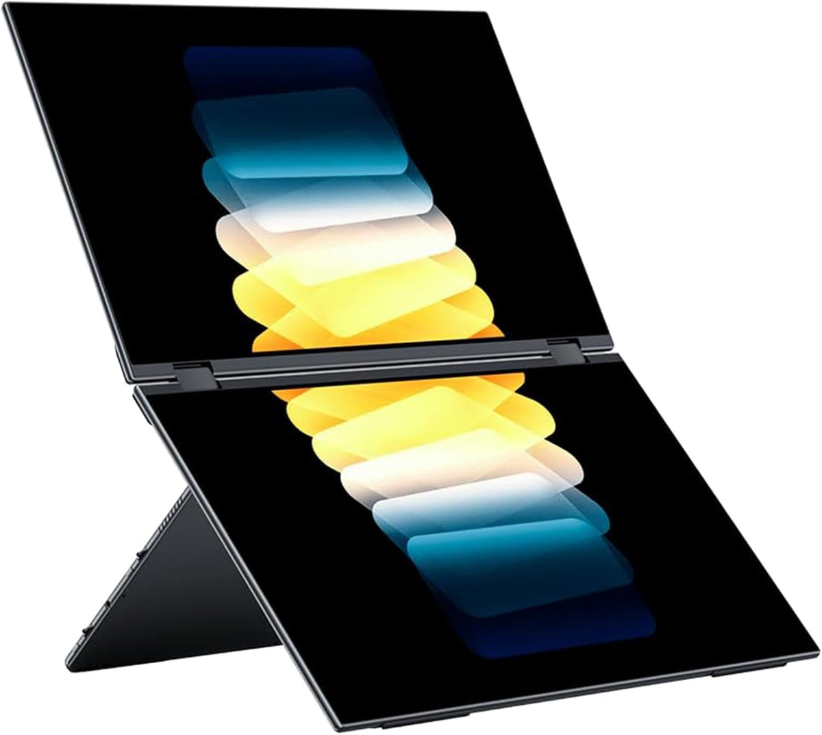 EHOMEWEI X1 front view shows foldable dual-screen setup for portable productivity.