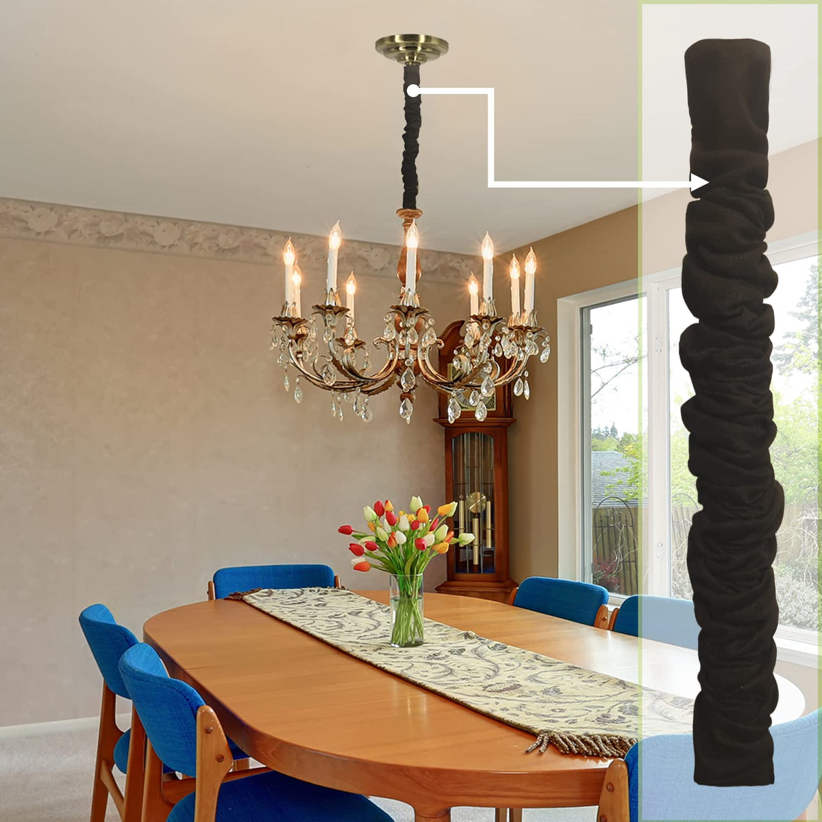 EIFHYT burlap cord wrap 6ft adds texture while reducing clutter.