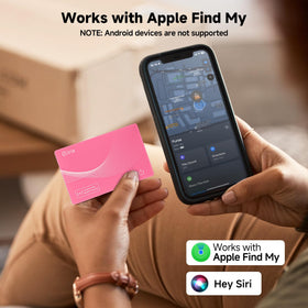 eirix wallet tracker card showing Apple Find My compatibility on iOS