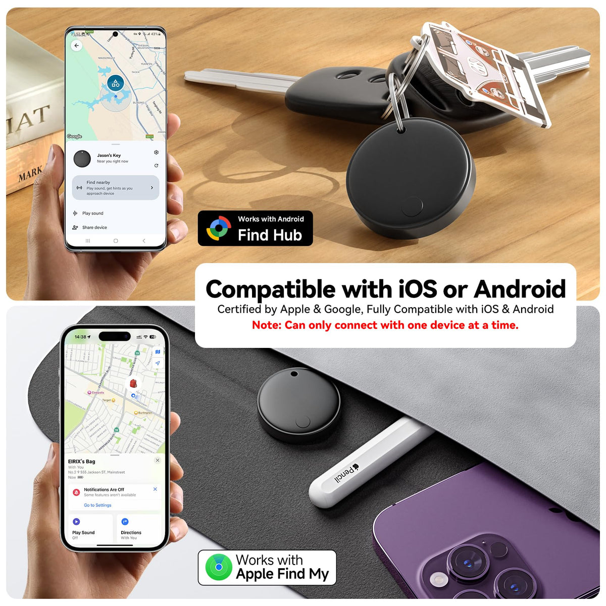 eirix apple-find-my integration connects with iPhone for quick wallet search