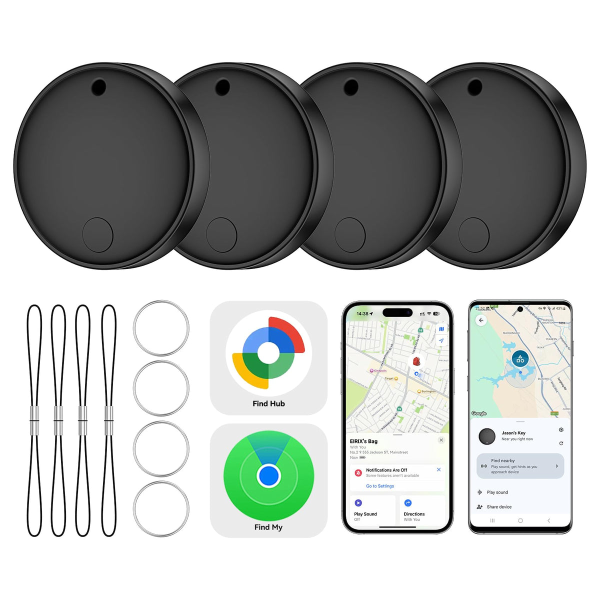 eirix Dual System Smart Tag Tracker with iPhone Find My compatibility for seamless location