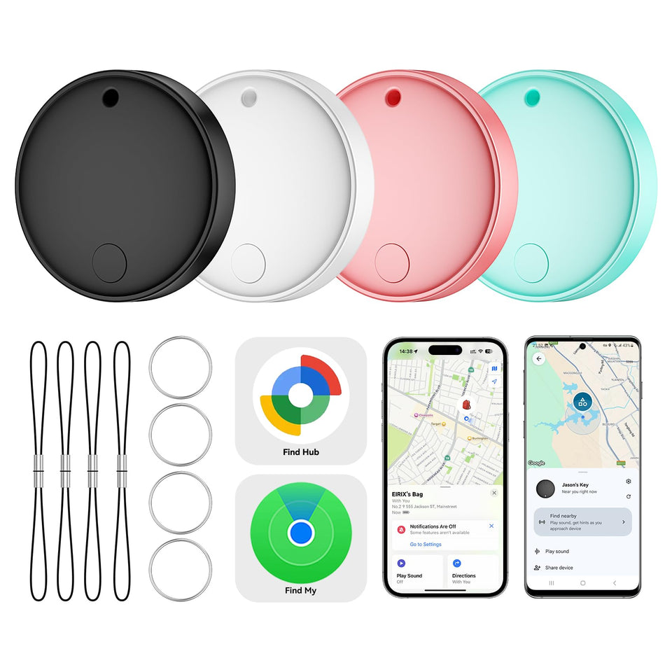 eirix dual-system tag tracker pairing with iPhone and Android for seamless location