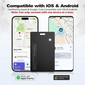 The slim design fits wallets and purses discreetly for everyday tracking.