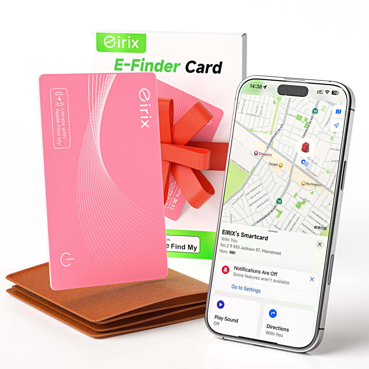 eirix wallet tracker card ultra-thin fits slim wallets for easy tracking