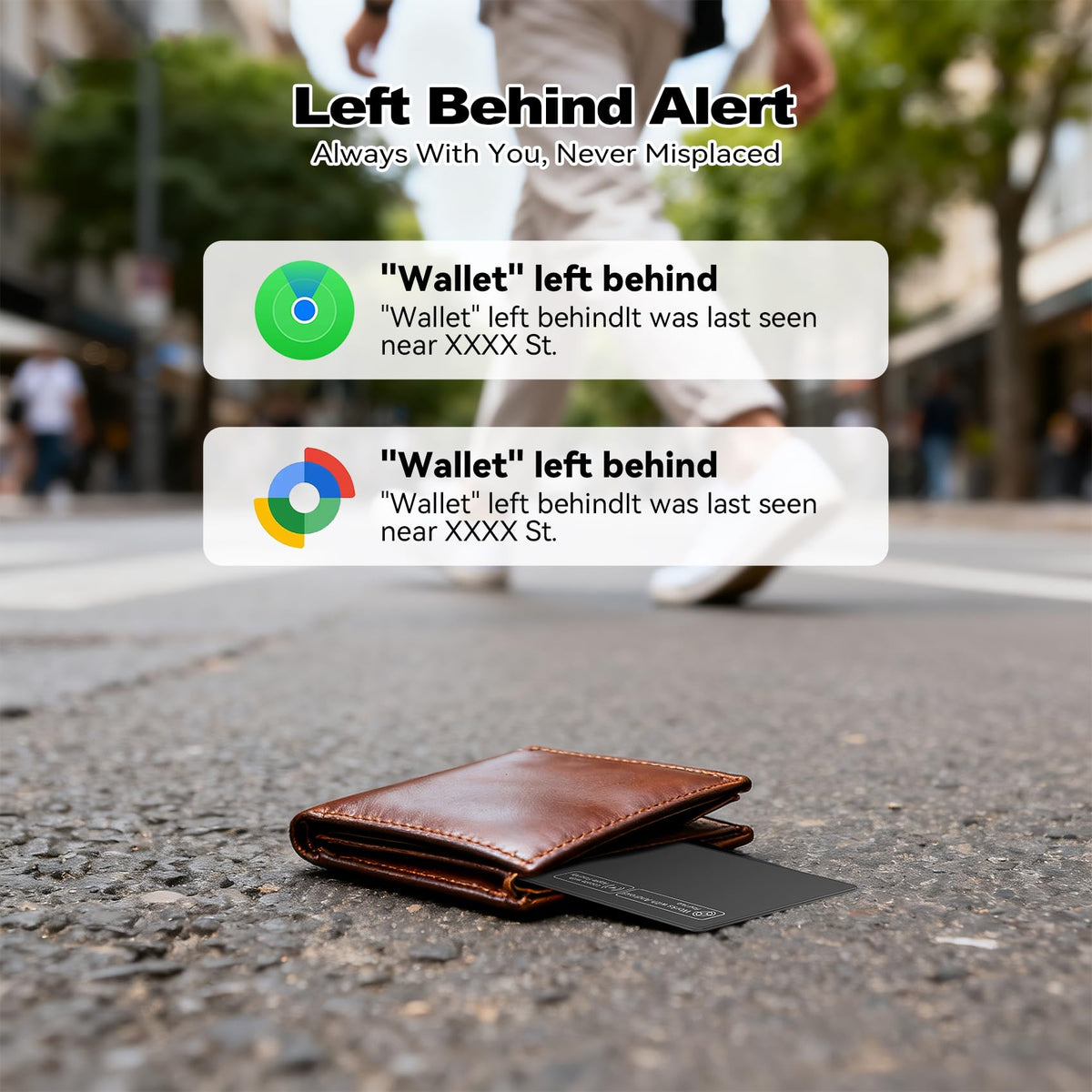 Compact card fits into wallets, passport holders, or bags for on-the-go tracking.