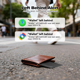 Compact card fits into wallets, passport holders, or bags for on-the-go tracking.