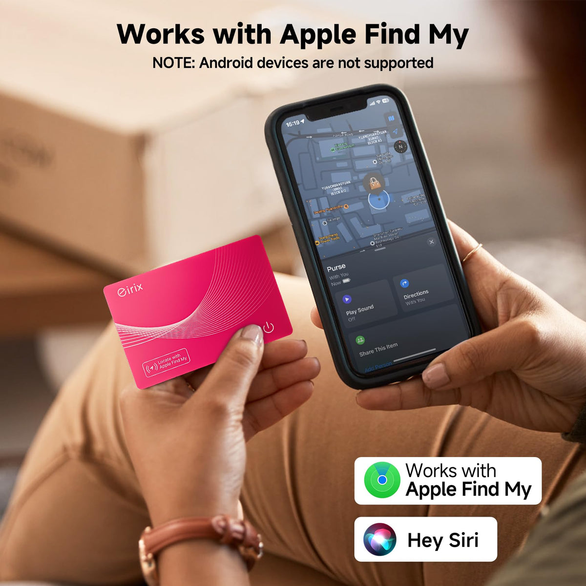 eirix wallet tracker linking with Find My on an iPhone for seamless tracking