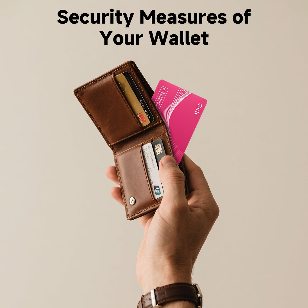 eirix wallet tracker inside a passport sleeve for travel safety