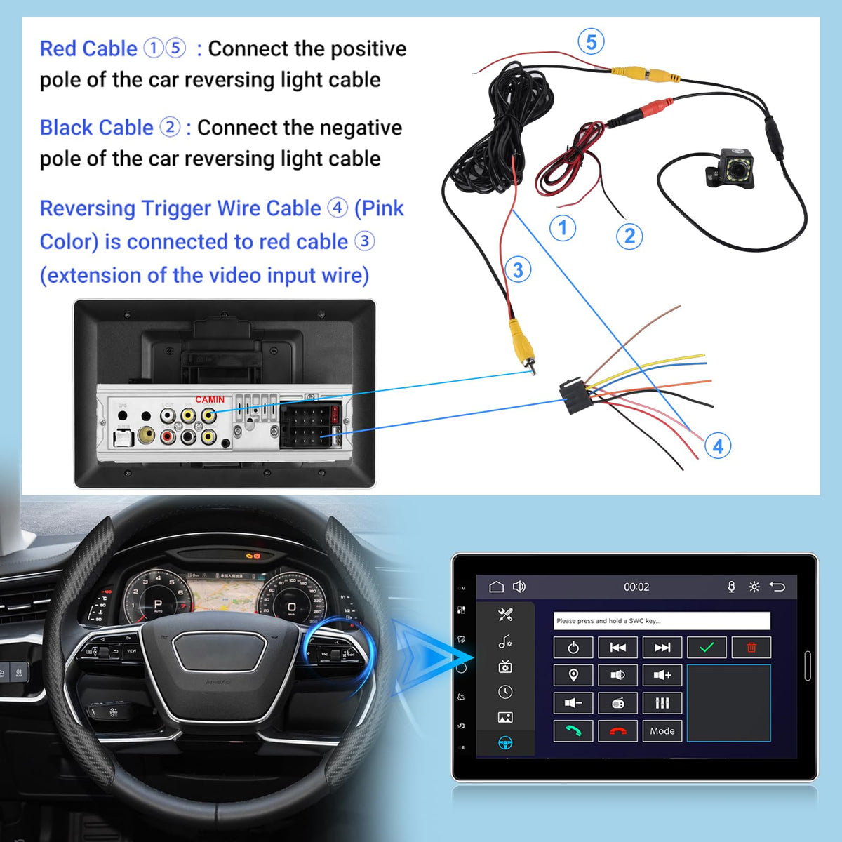 EKAT 10.1-inch car stereo with mirror link supports seamless phone mirroring.