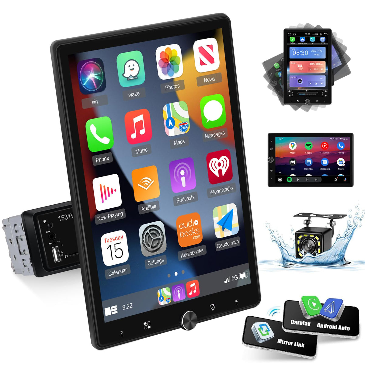 EKAT 10.4 inch rotatable screen for flexible portrait or landscape viewing