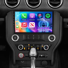 EKAT 9-inch screen radio front view showing immersive media on the road