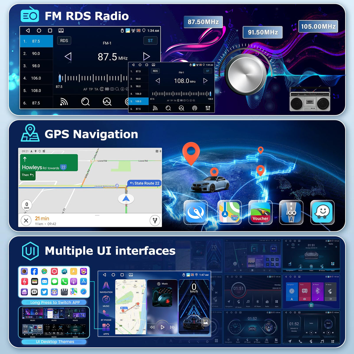 EKAT DSP 32 EQ audio feature illustrating customizable sound in the Mustang