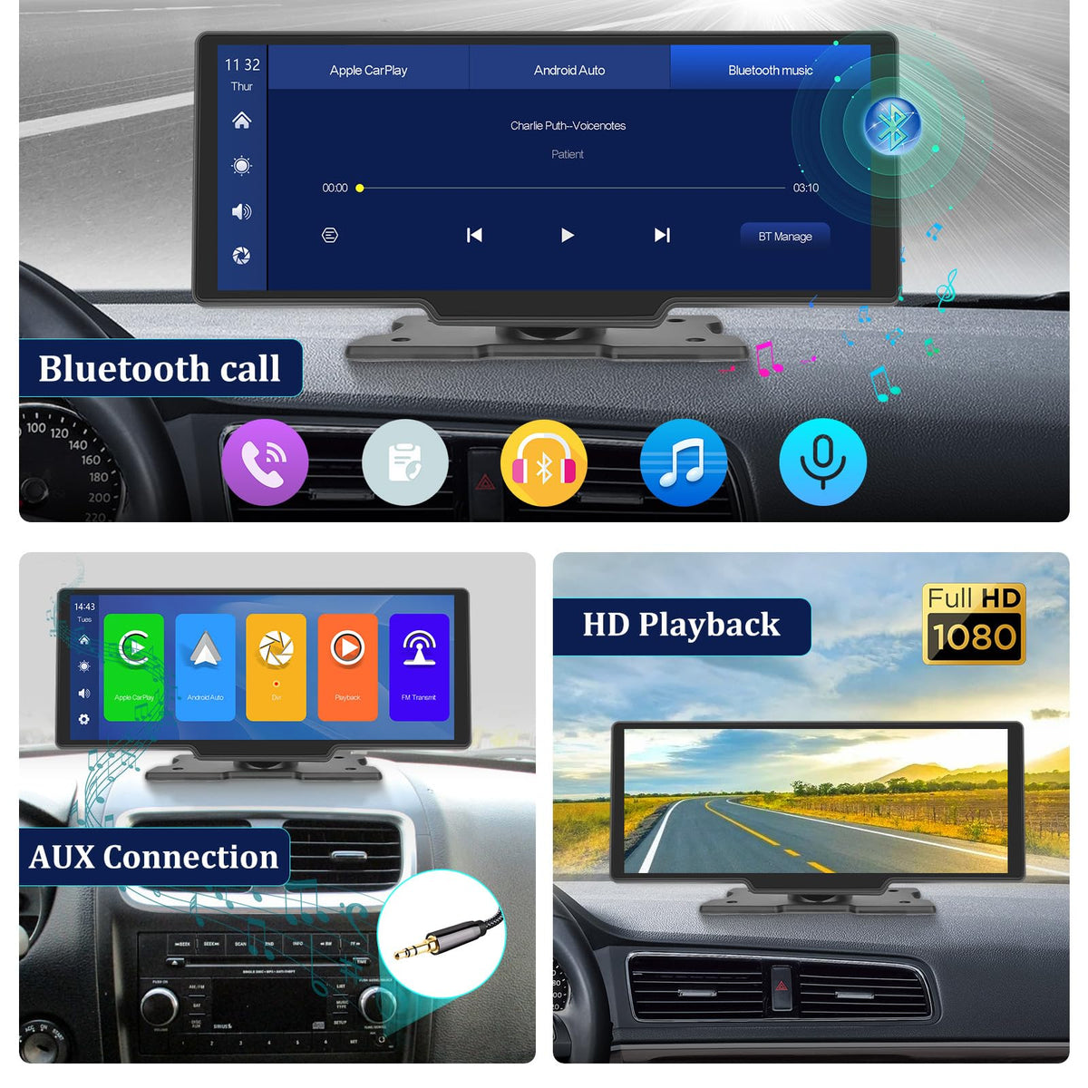 EKAT FM transmission and Bluetooth enable audio through your car speakers.