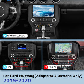 EKAT Ford Mustang dashboard install demonstrates seamless integration and tidy appearance