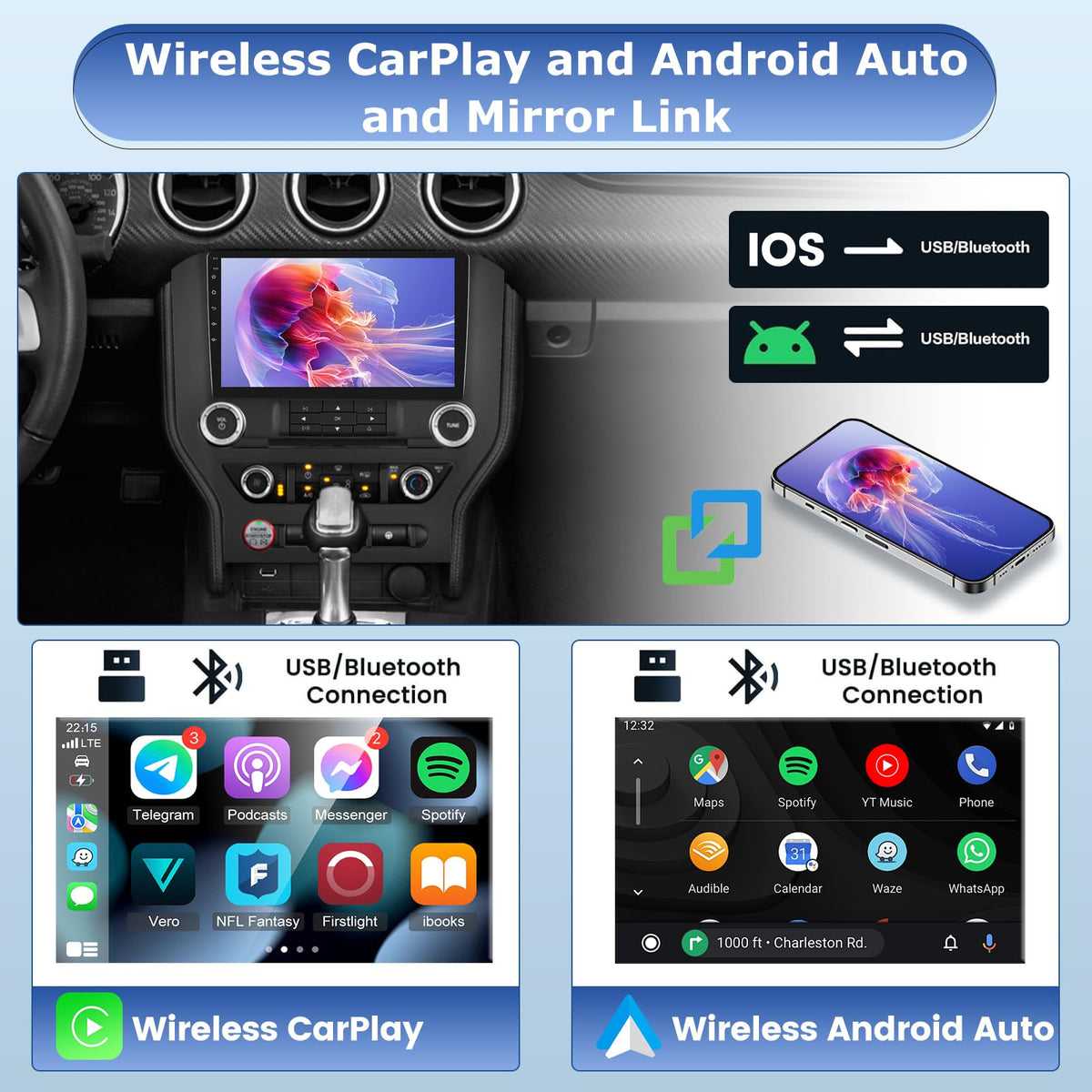 EKAT 9-inch IPS display delivering crisp navigation and media visuals