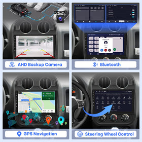 EKAT Jeep Compass Patriot radio with AHD rear camera for clear reversing view