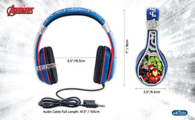 eKids Avengers close-up of soft ear cushions for comfortable long wear