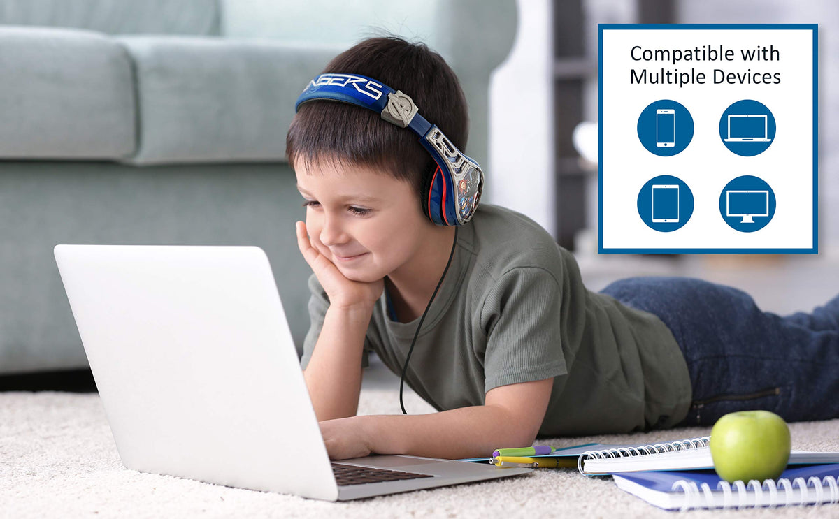 eKids Avengers volume control detail with parental limiter for safer listening