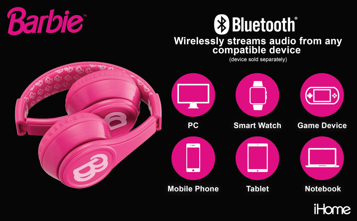 eKids Barbie microphone and control buttons, easy hands-free calling