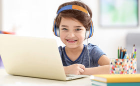 eKids Blippi earcup close-up with soft cushions for long wear