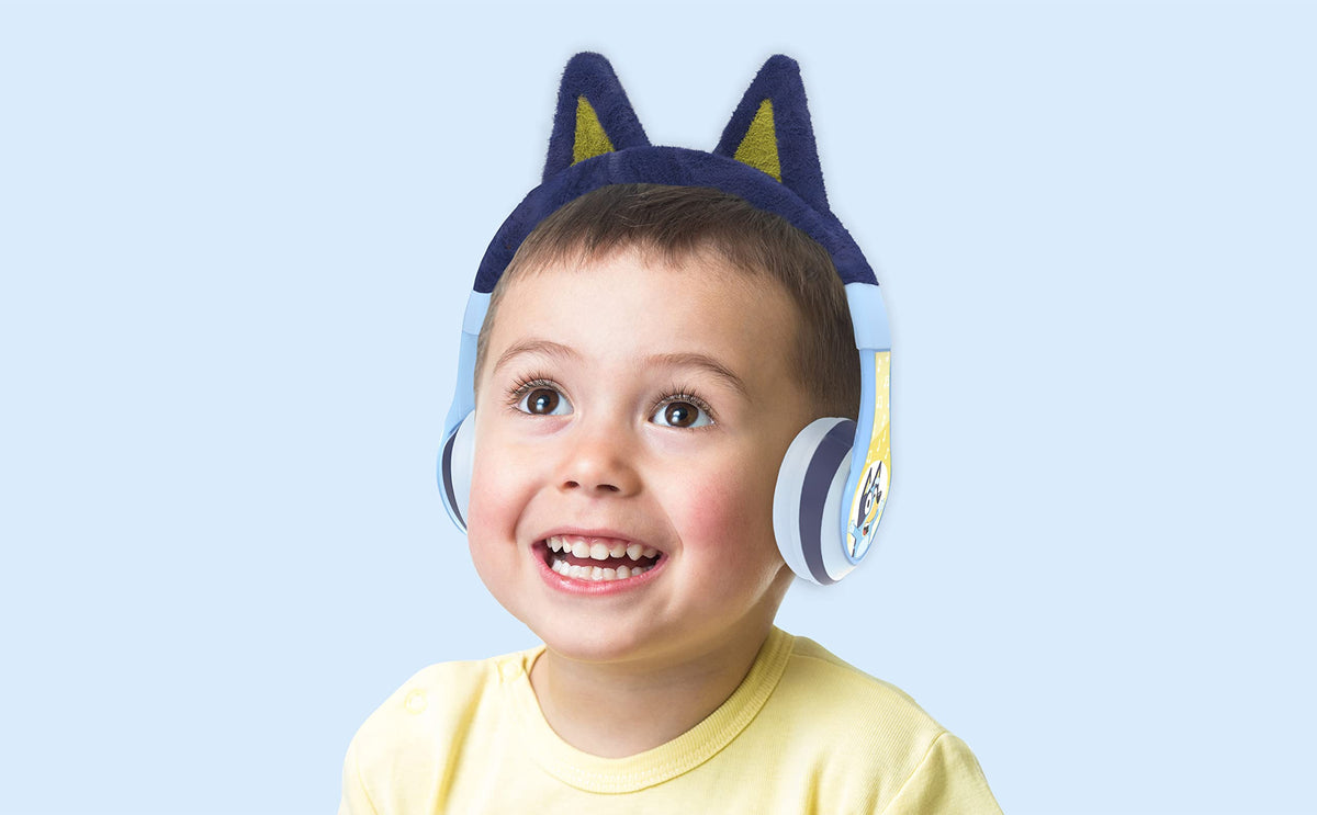 eKids Bluey ear cushion close-up, soft padding for comfortable listening