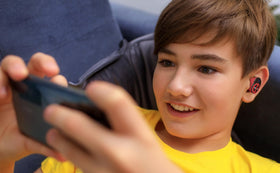 eKids Deadpool ergonomic design earbuds, comfortable for hours.