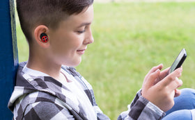 eKids Deadpool earbuds with microphone for calls and gaming.
