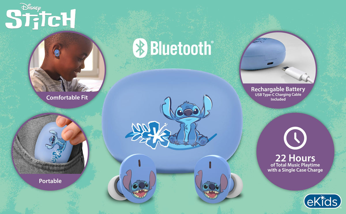 eKids Disney Stitch charging case providing extra power on the go.