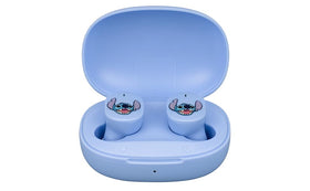 eKids Disney Stitch wireless earbuds for kids with a comfortable fit.