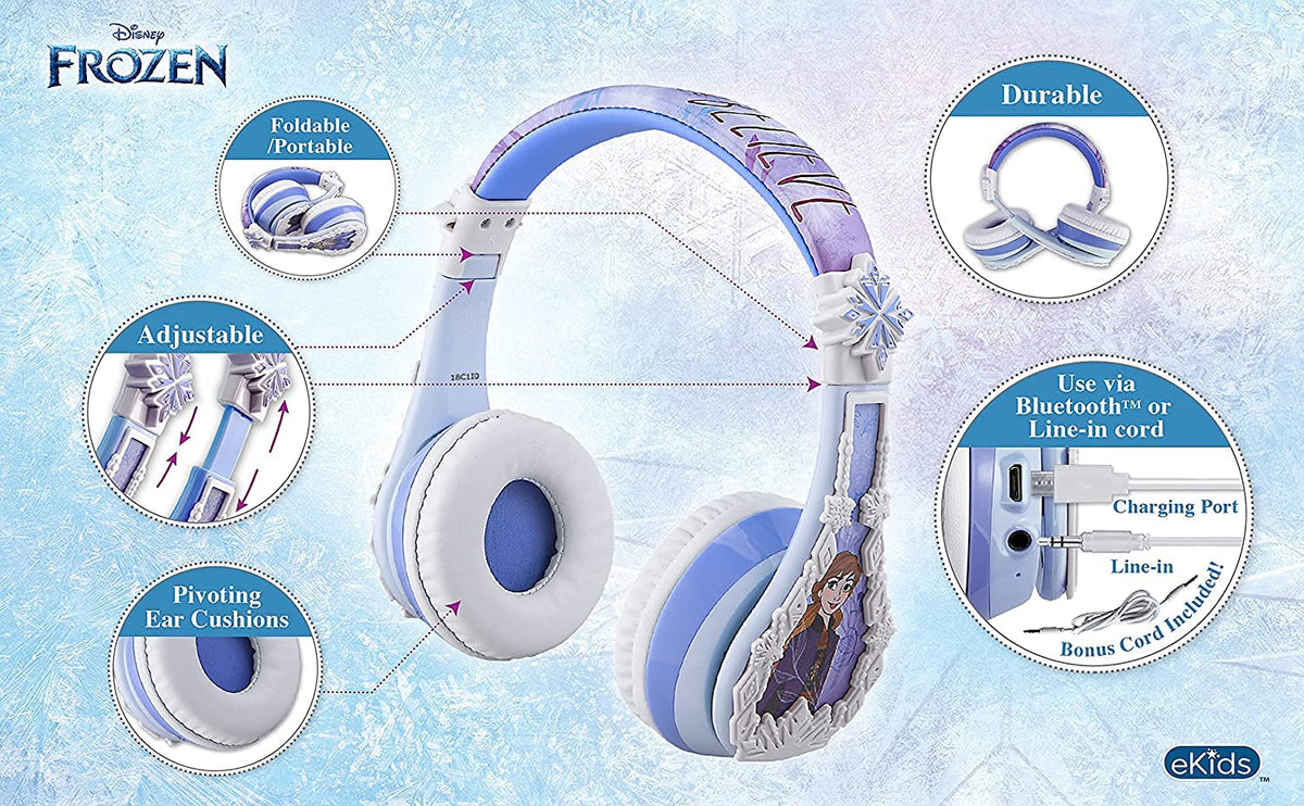 eKids Disney Frozen headphones soft ear cushion close-up for comfortable long wear