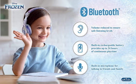 eKids Disney Frozen headphones folded compact for travel and easy storage benefit