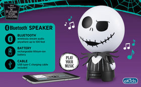 eKids Jack Skellington graphic portable speaker ideal for on-the-go movie nights.