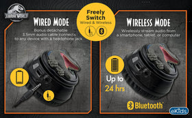 eKids Jurassic World close-up of soft ear cushions for comfortable all-day wear