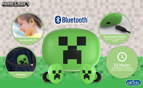ekids Minecraft charging case keeps earbuds charged through school days and trips