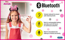eKids Minnie Mouse earcup close-up with soft cushions for comfortable wear