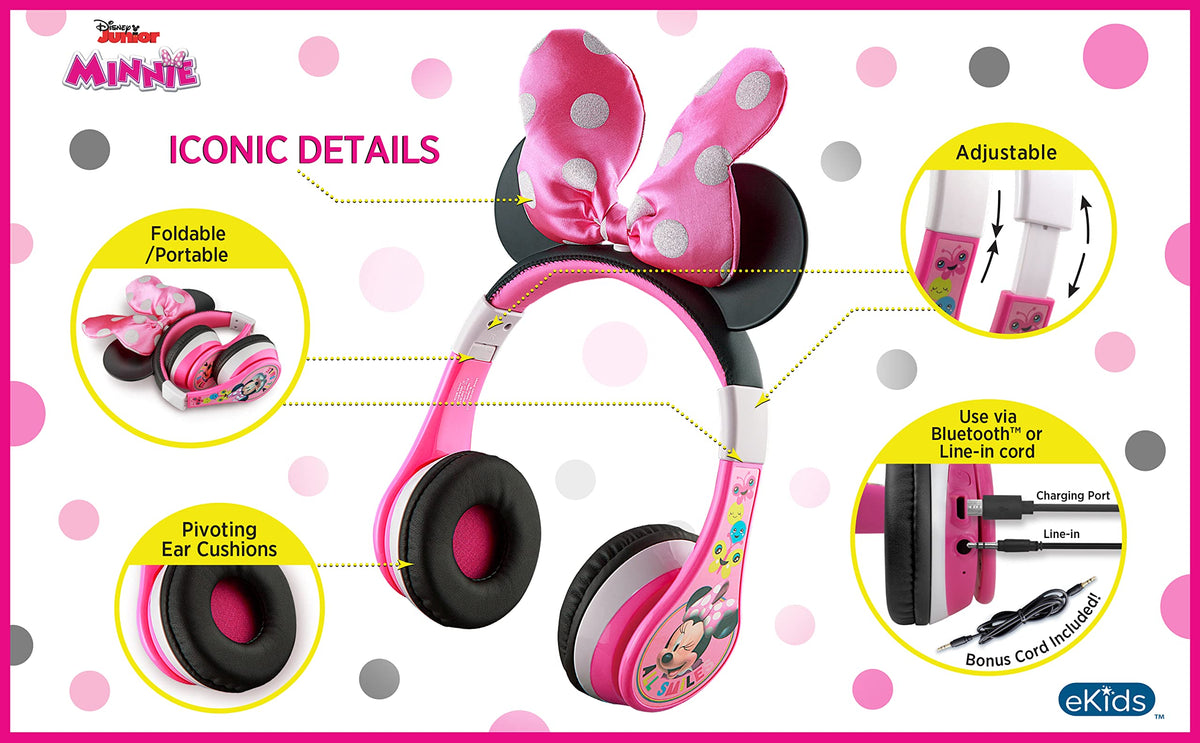 eKids Minnie Mouse folded compact for easy travel and backpack storage