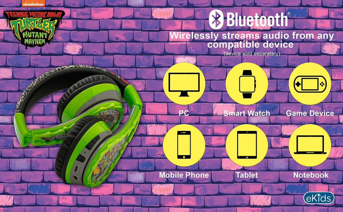 Soft ear cushions on eKids Ninja Turtles headphones for comfortable wear
