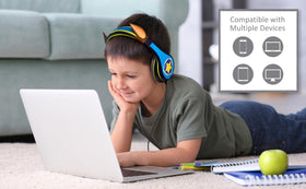 eKids Paw Patrol Chase child wearing headphones showing comfortable fit